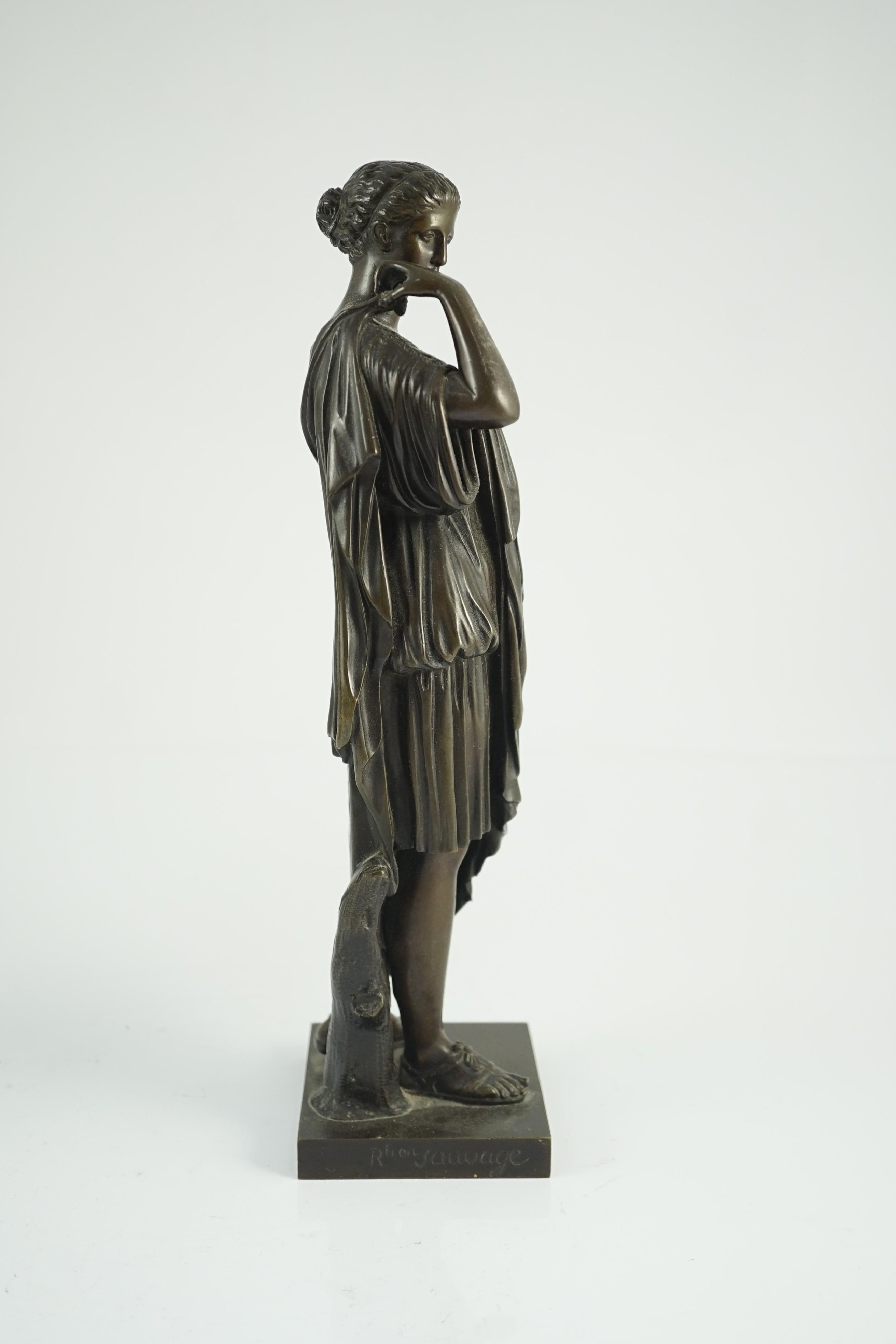 After the antique, a French Reduction Sauvage bronze figure of 'Diana de Gabies', 31cm high